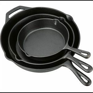 3 x Iron Skillet Set Kitchen Appliance